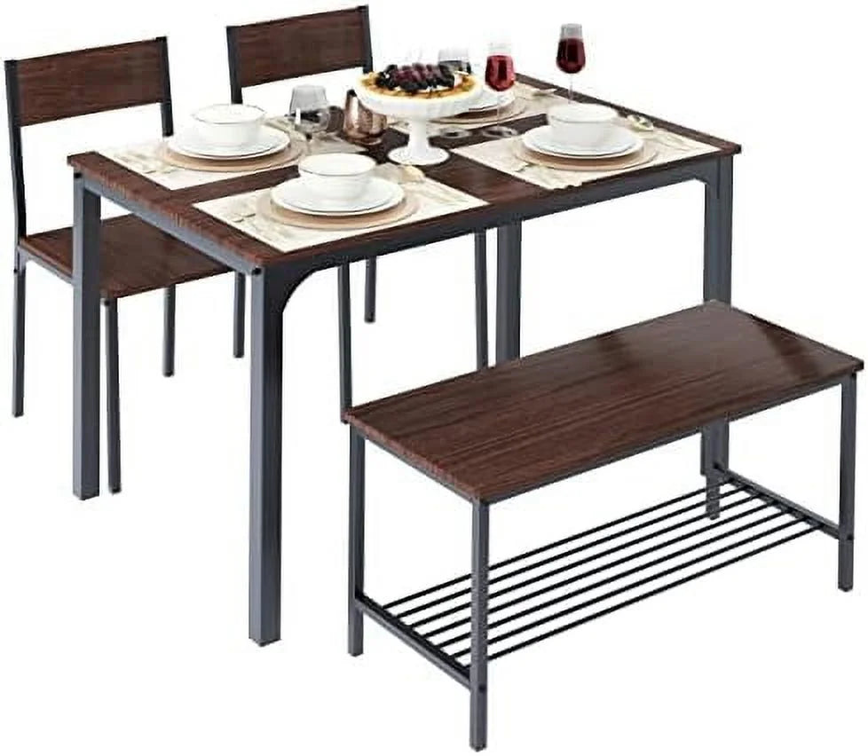 4 Person Dining Table Set with 2 Chairs and 1 Bench G5572