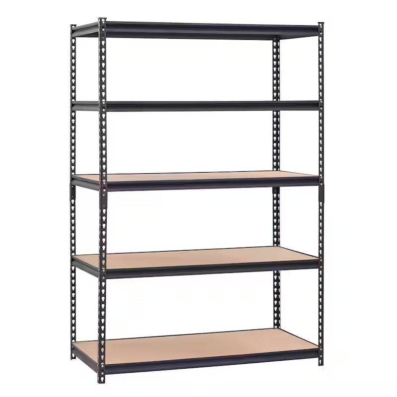 5-Tier Heavy Duty Steel Garage Storage Shelving Unit in Black J6920