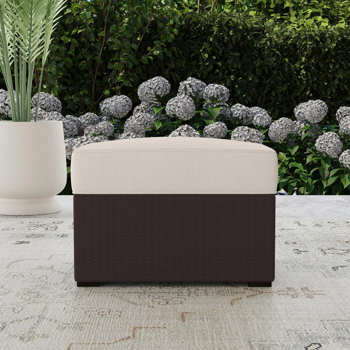 Brown Outdoor Ottoman I885