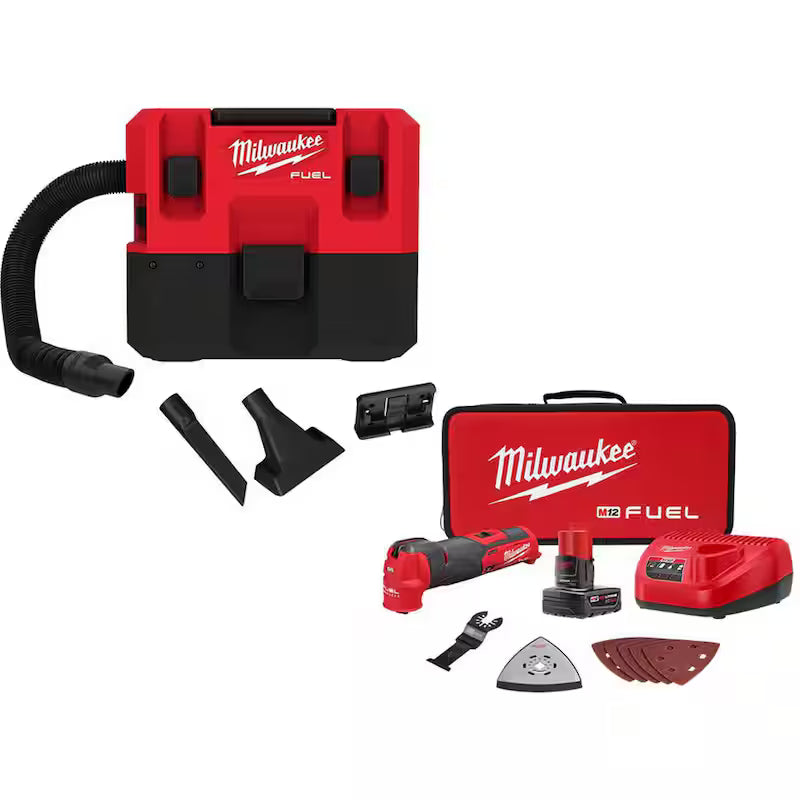 12-Volt Cordless Wet/Dry Vacuum with Oscillating Multi-Tool Kit Q9380