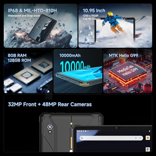 10.95 inch Android 14 Rugged Tablet 8GB+128GB IP68 Waterproof M30830