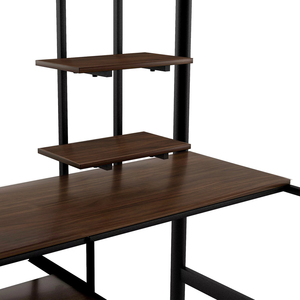 Metal Twin Size Loft Bed with Desk and Shelf T506