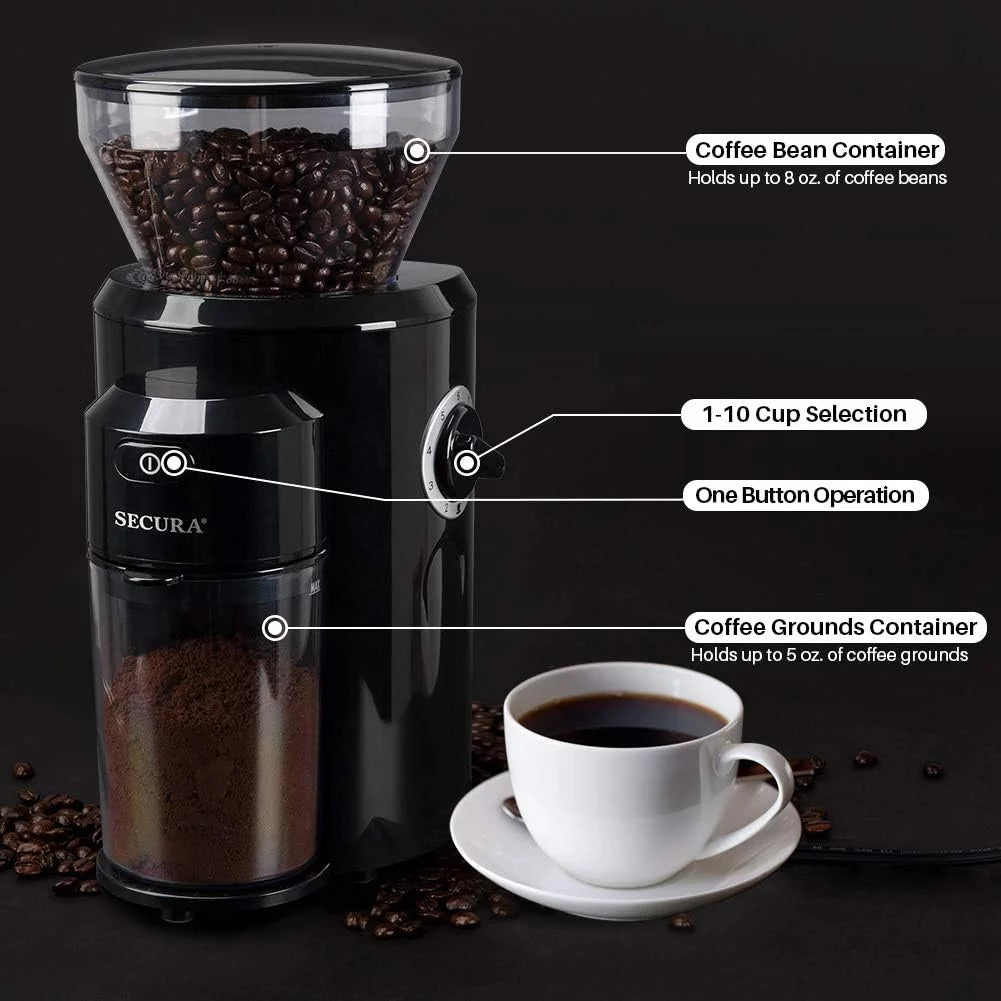 Automatic Conical Burr Coffee Grinder Black U19762
