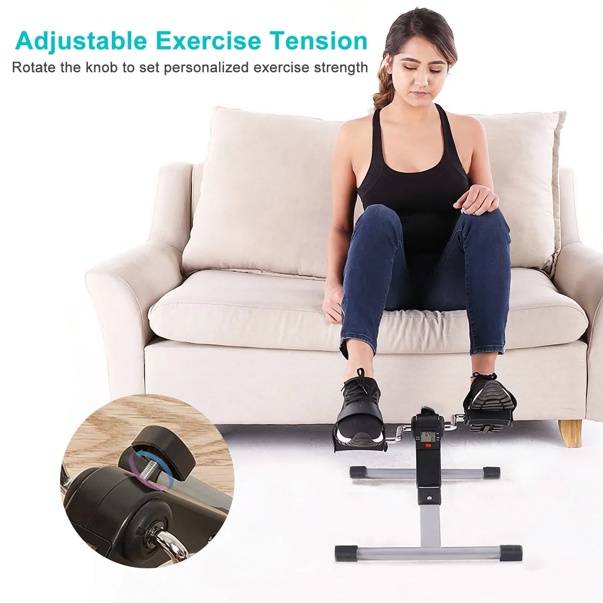Folding Stationary Exercise Bike LCD Display Black Z7663