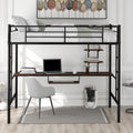Metal Twin Size Loft Bed with Desk and Shelf T506