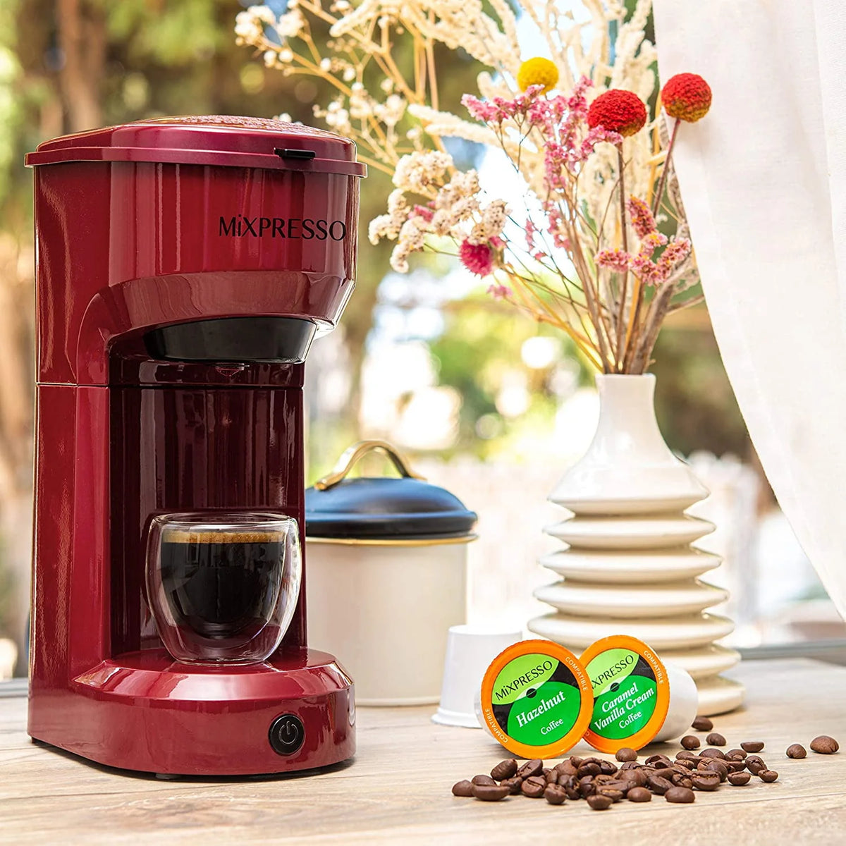 2 in 1 Single Serve Coffee Machine Black 14 Oz X7543