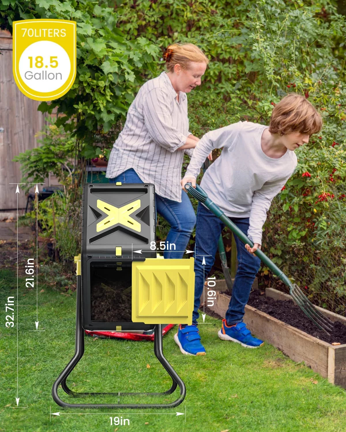 Single Chamber Compost Tumbler 18.5 Gal/70L Q728104