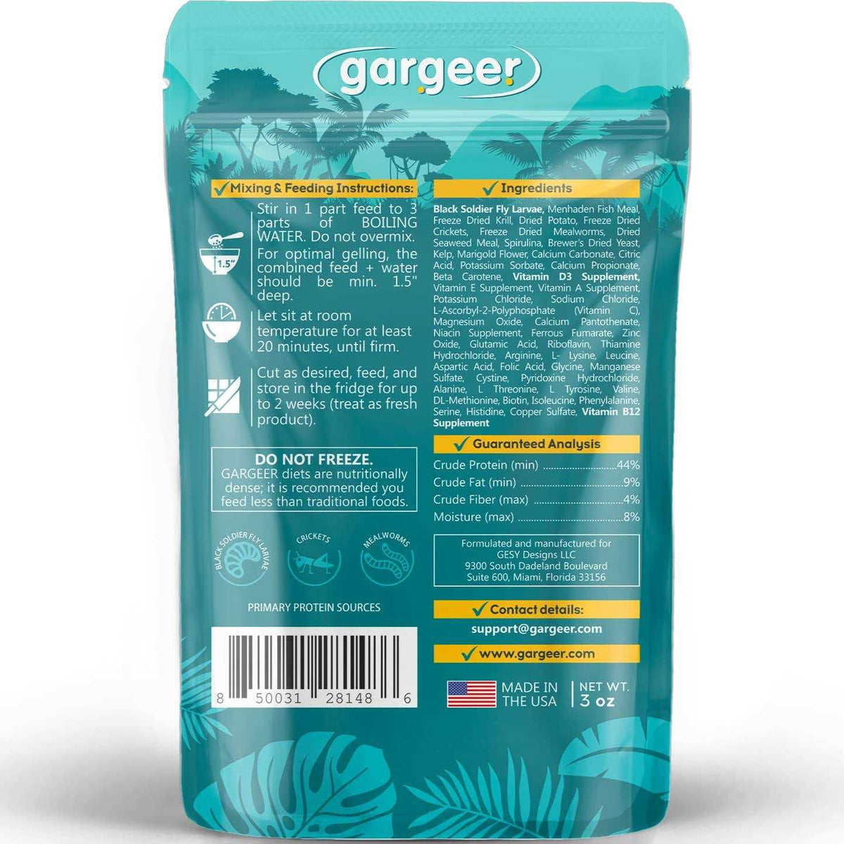Leopard Gecko Food Complete Gel Diet W776