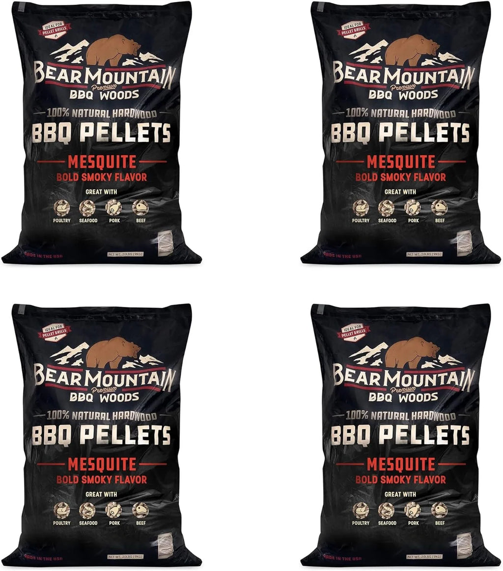 20 Pounds All Natural Hardwood Mesquite BBQ Smoker Pellets 4 Pack C943922
