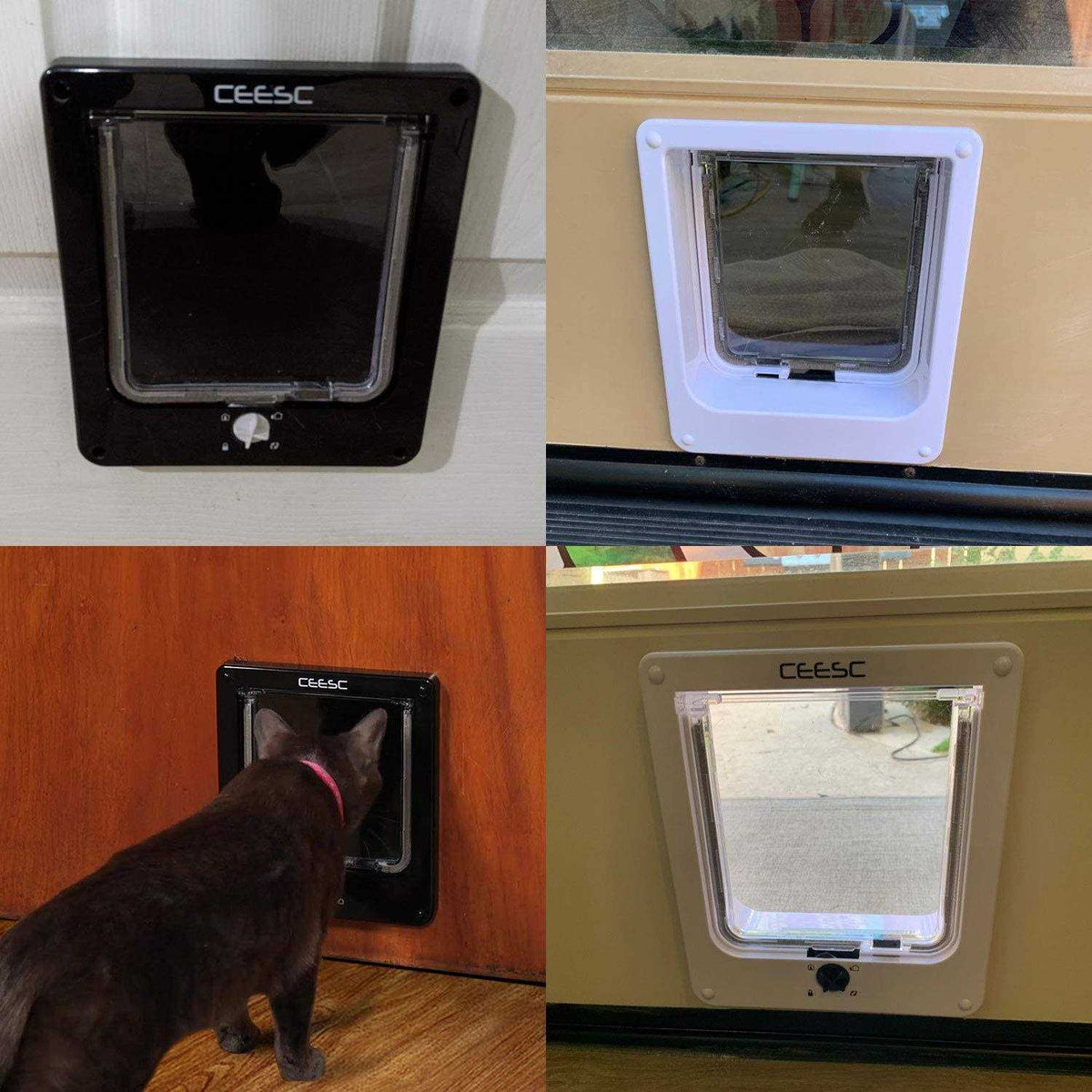Cat Magnetic Pet Door 4 Way Lock Y730