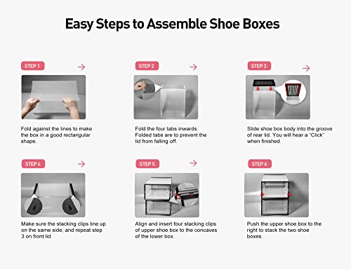 Clear Plastic Stackable Shoe Storage Boxes 12 Pack O7526