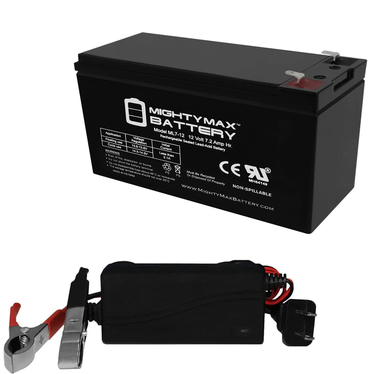 12V 7.2AH Battery with 12V Charger K362338