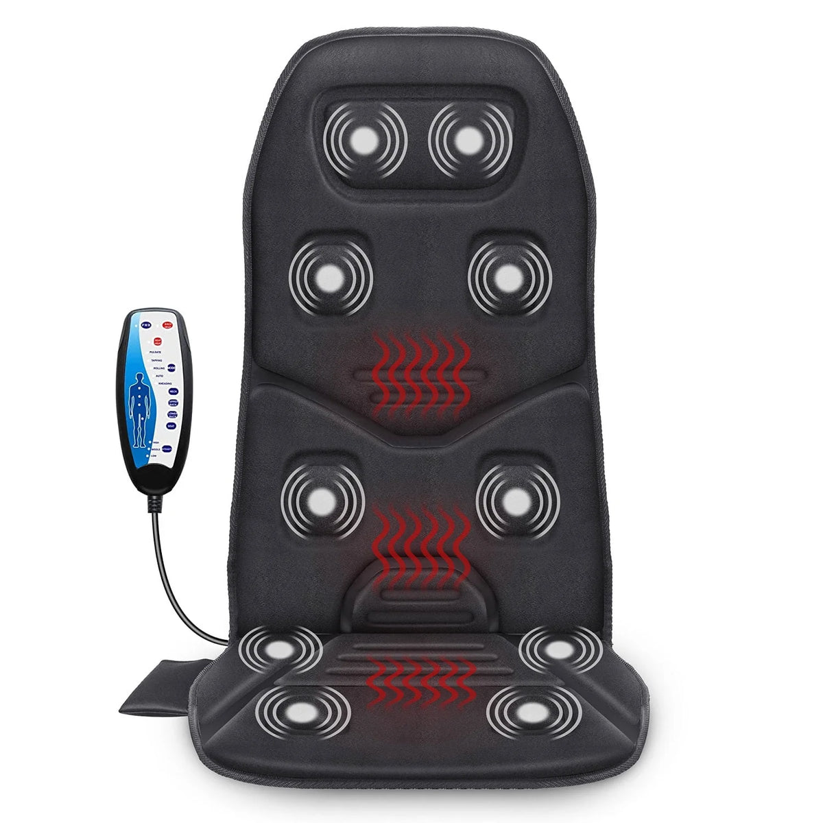 Black Heated Massage Seat Cushion C66543