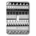 Black and White Tribal Pattern Single Toggle Switch D8042