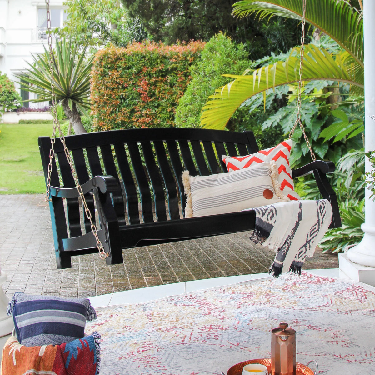 Mahogany Wood Porch Swing Z319954