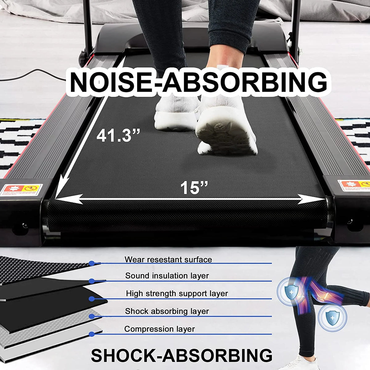 Foldable Treadmill with Incline and Bluetooth K243