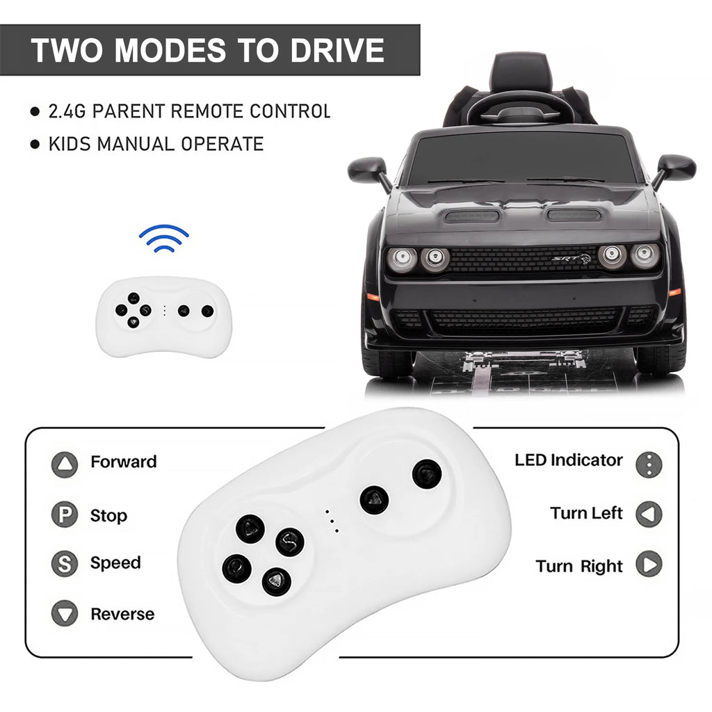 12 V Powered Ride On Car with Remote Control, Black T8439