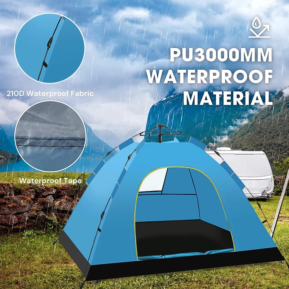 3 Person Waterproof Windproof Pop Up Camping Tent P1451