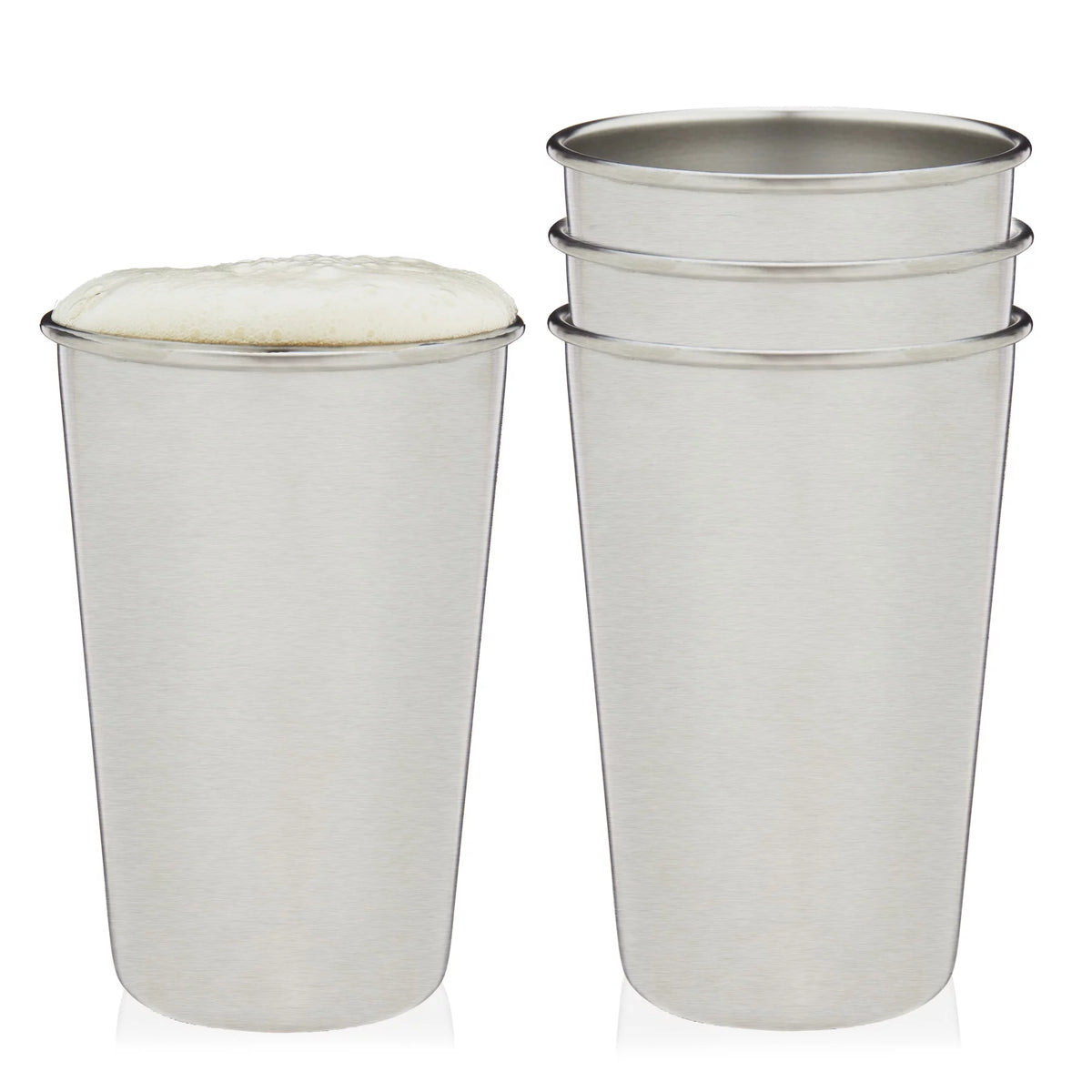 Stainless Steel Pint Glasses 16 Oz Set of 4 P214