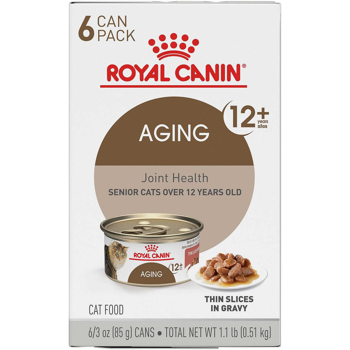 Aging 12+ Thin Slices in Gravy Canned Cat Food U33256
