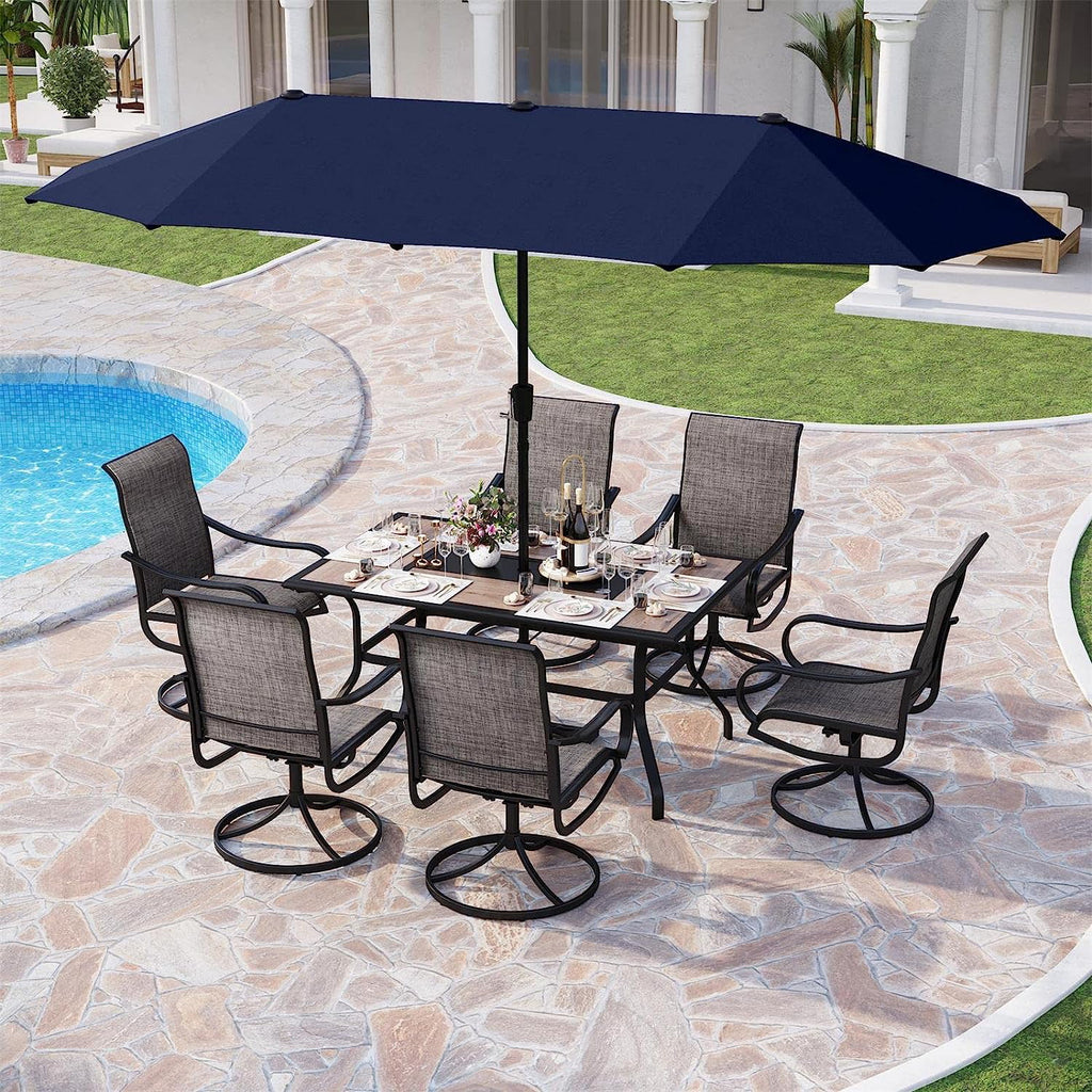 Patio Dining Set with Umbrella 6 Person O400700