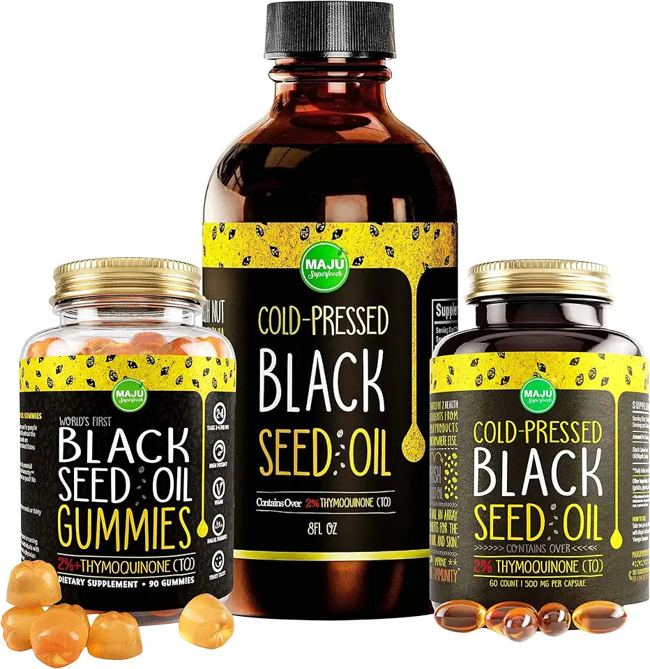 Black Seed Oil Gummies Capsules Liquid D7818