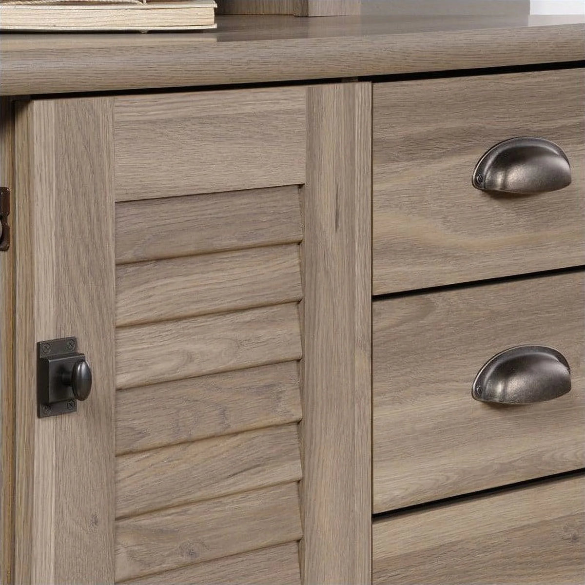 Modern Wood Computer Desk with Hutch V59647
