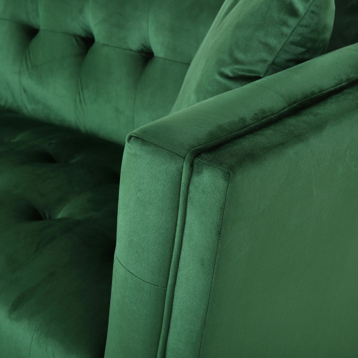 Modern Glam Velvet Tufted 3 Seater Sofa with Accent Pillows R250544