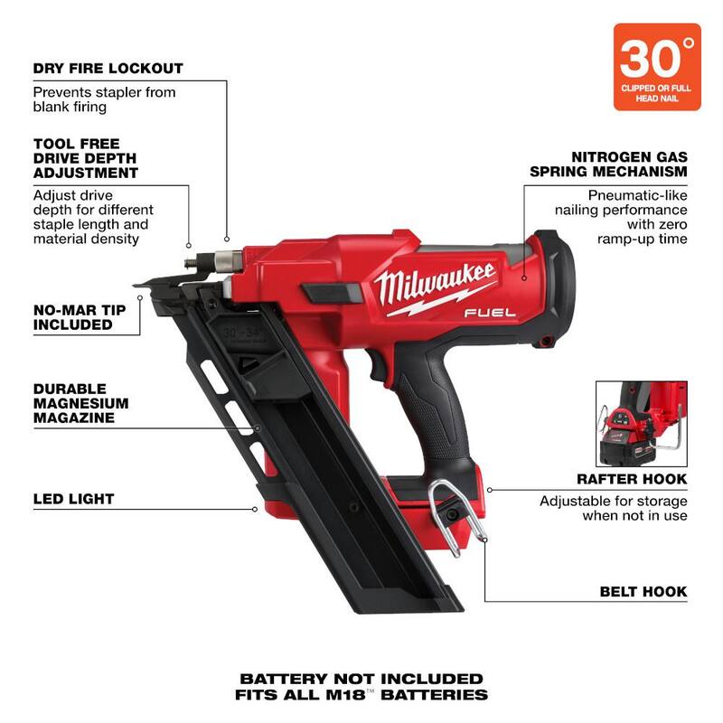 18-Volt Lithium-Ion Brushless Cordless Framing Nailer E912905