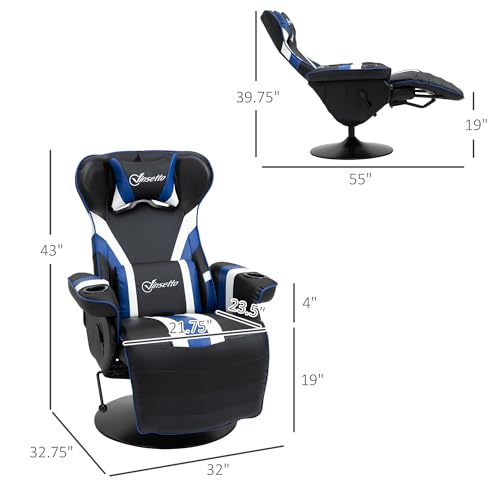 Black White Red Gaming Chair with Footrest and Cup Holder X3236