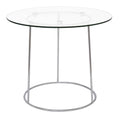 Round Chrome Glass Top Side End Table P454