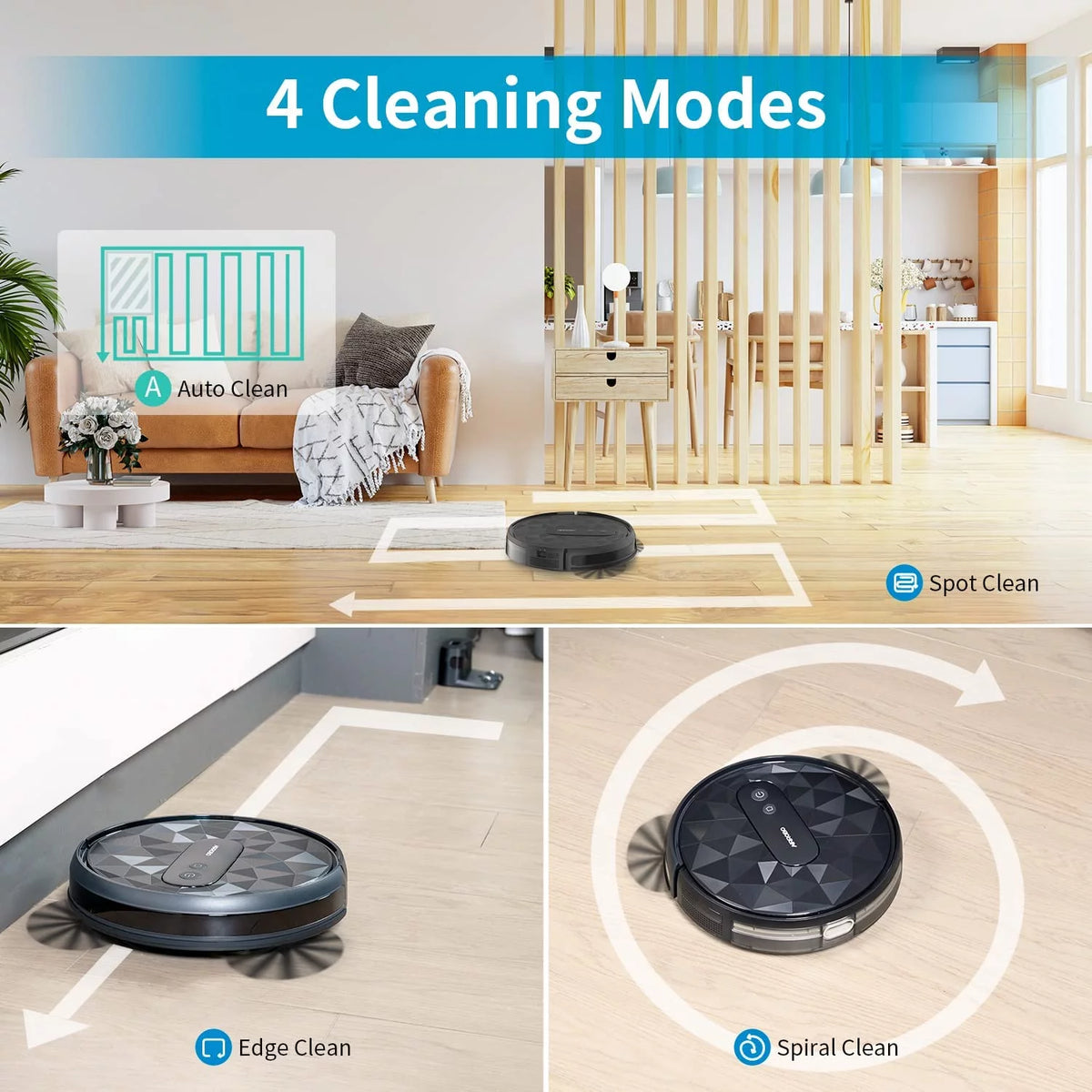 Self-Charging Robot Vacuum Cleaner 2800 Pa Black W8510