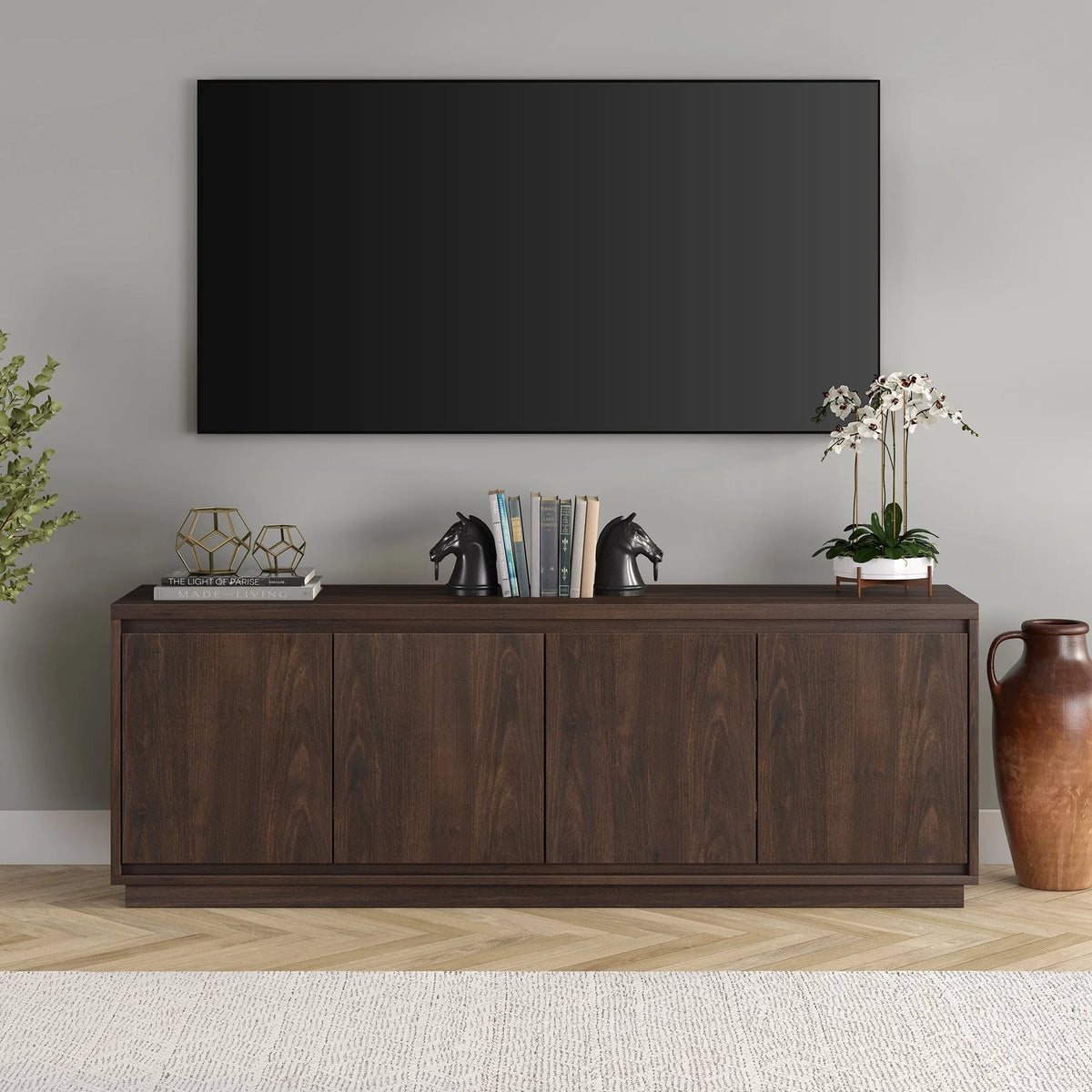 Alder Brown Rectangular TV Stand P53098