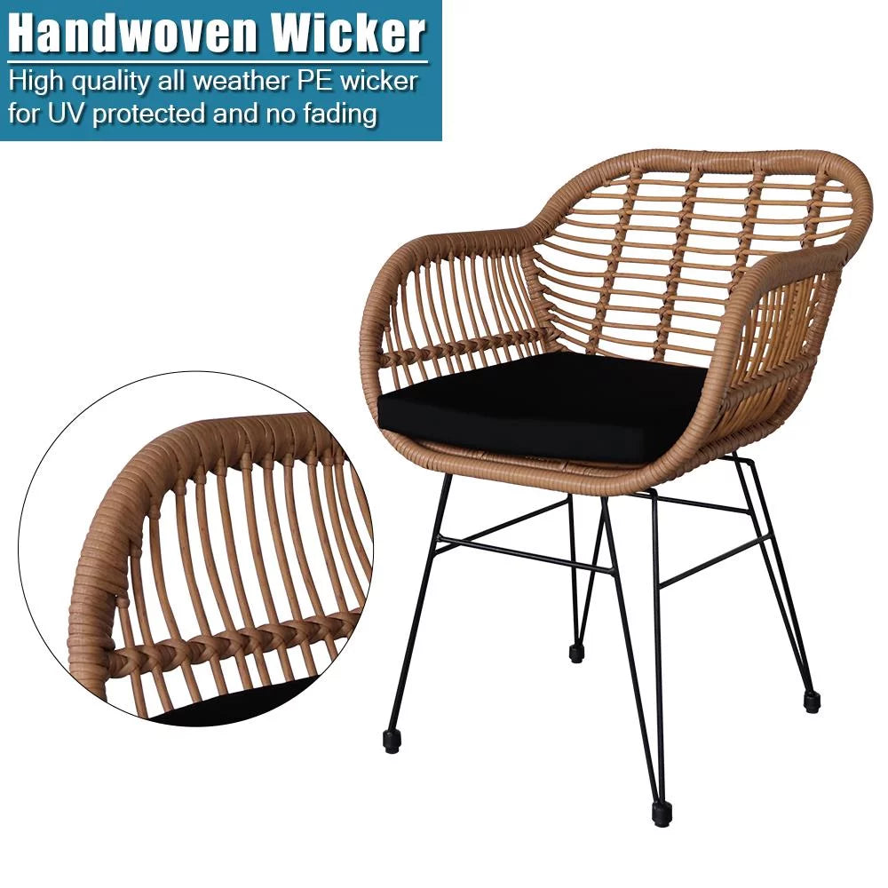 3-Piece Yellow Wicker Outdoor Furniture Set Z9826