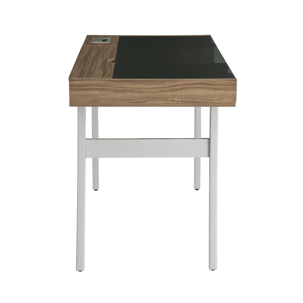 Compact Computer Desk with Storage, Walnut B439972