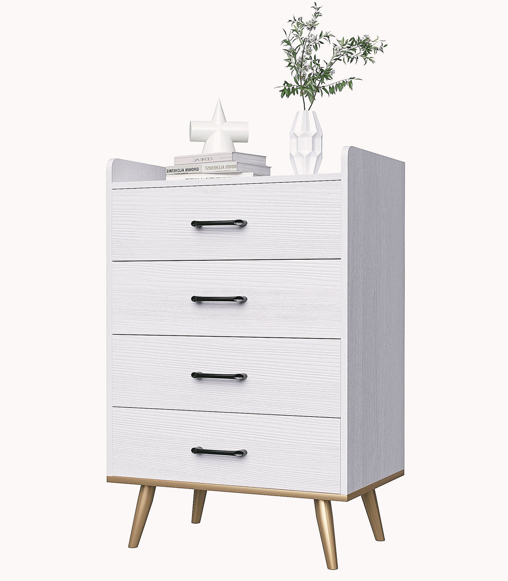 White 4 Drawer Wood Dresser U621
