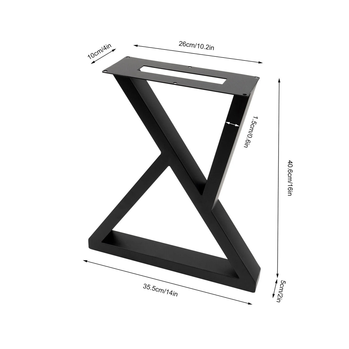 16" Black Heavy Duty Furniture Legs R35567