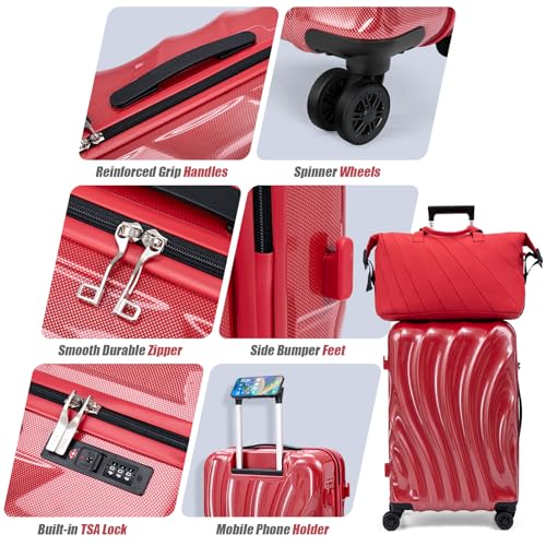 2-Piece ABS+PC Hardshell Carry On Luggage Set with TSA Lock Spinner Wheels Z2987