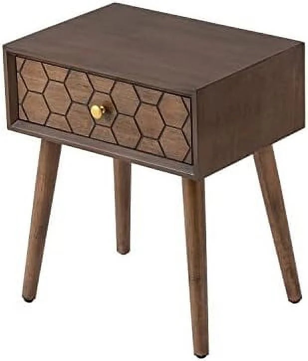Rose Wood Brown End Table with Drawer E5925