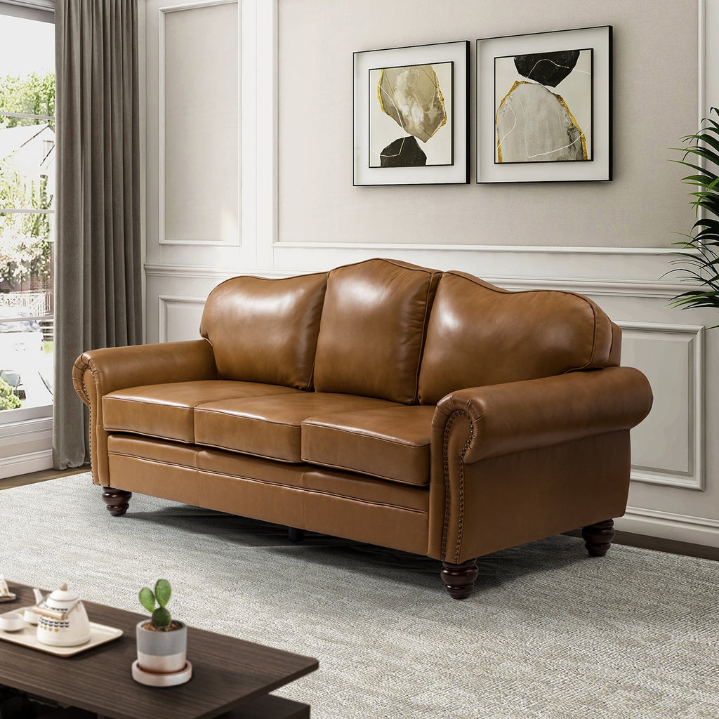 Transitional Sofa with Removable Cushions and Nailhead Trim F73594