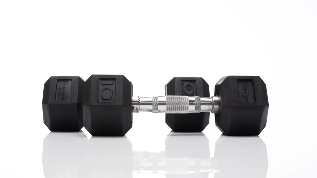 10lb Black Rubber Hex Dumbbell Pair M78540
