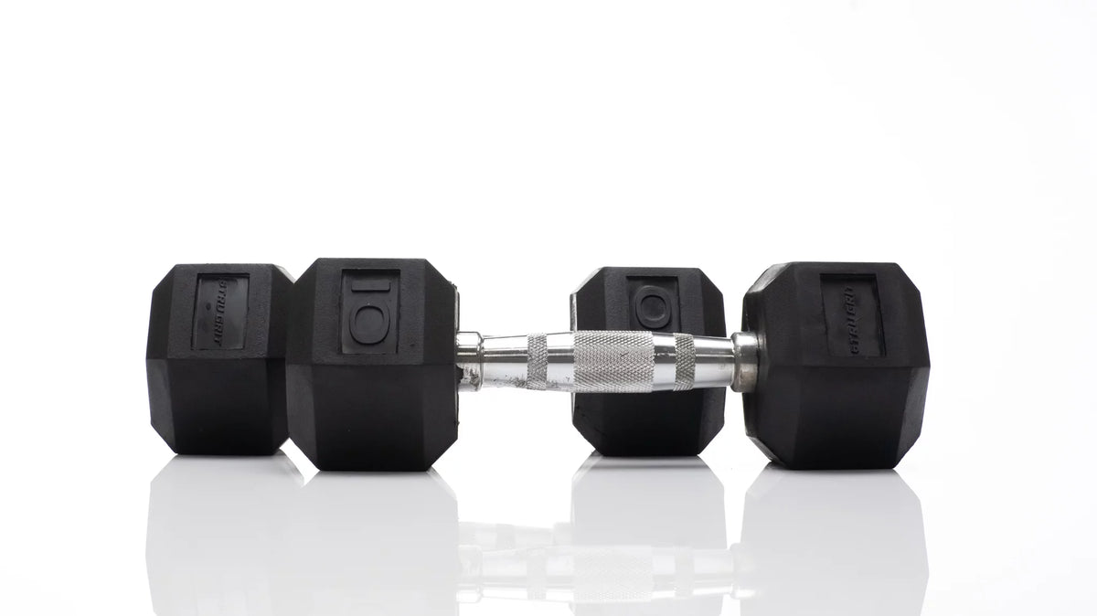 10lb Black Rubber Hex Dumbbell Pair M78540
