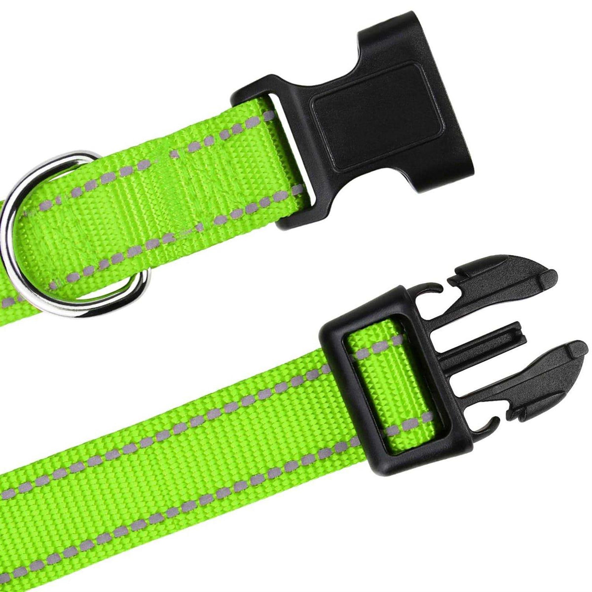 Reflective Nylon Adjustable Dog Collar with Quick Release Buckle F81690