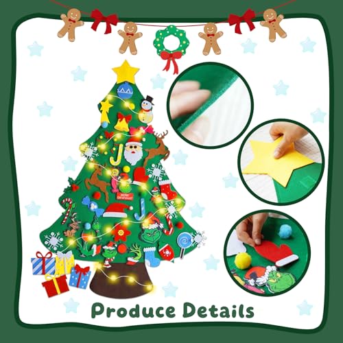 Felt Christmas Tree with 52 Ornaments K543850