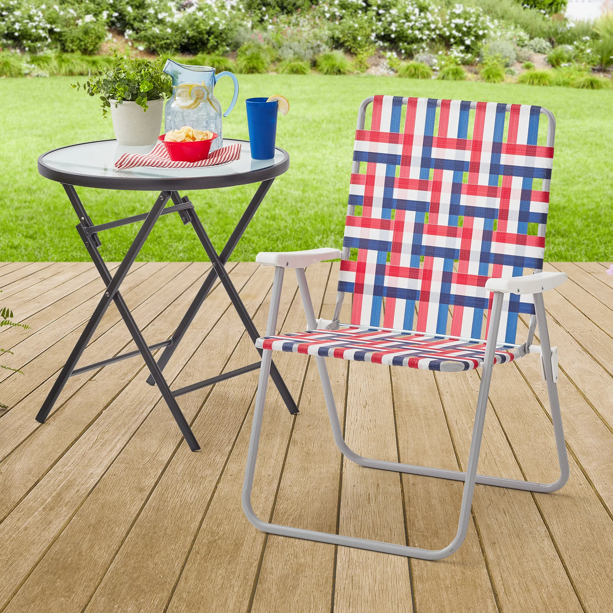 Multicolor 2 Pack High Back Steel Frame Web Strap Chair L7114