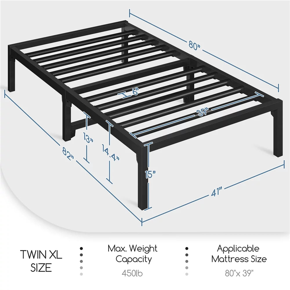 13 Twin Size Metal Bed Frame Black X627540