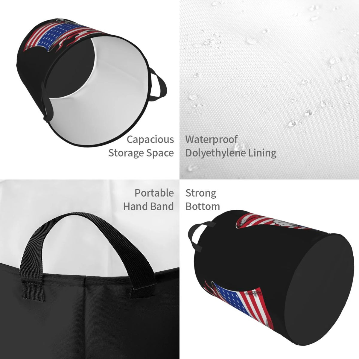 Round Waterproof Collapsible Laundry Basket G590638