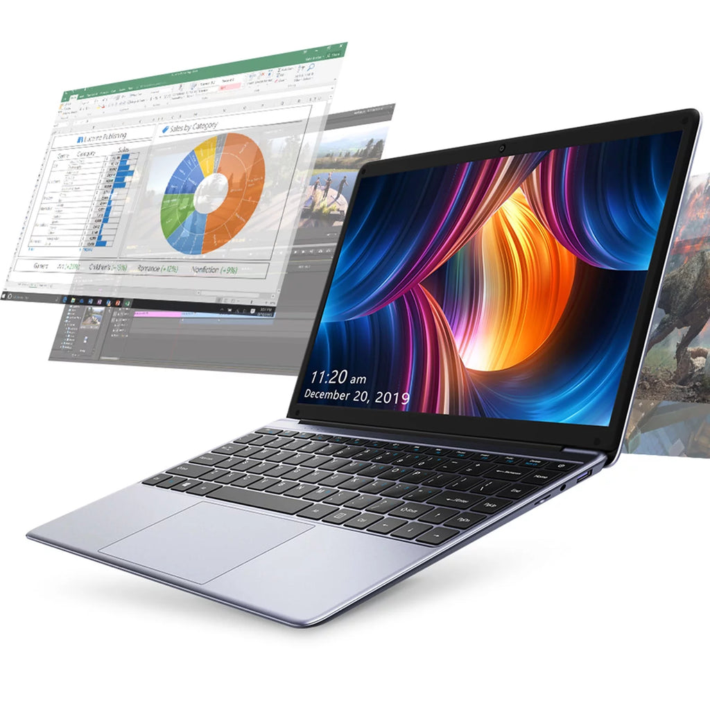 14.1" Laptop 256GB SSD 8G RAM Windows 11 Intel Quad Core IPS Screen P91610