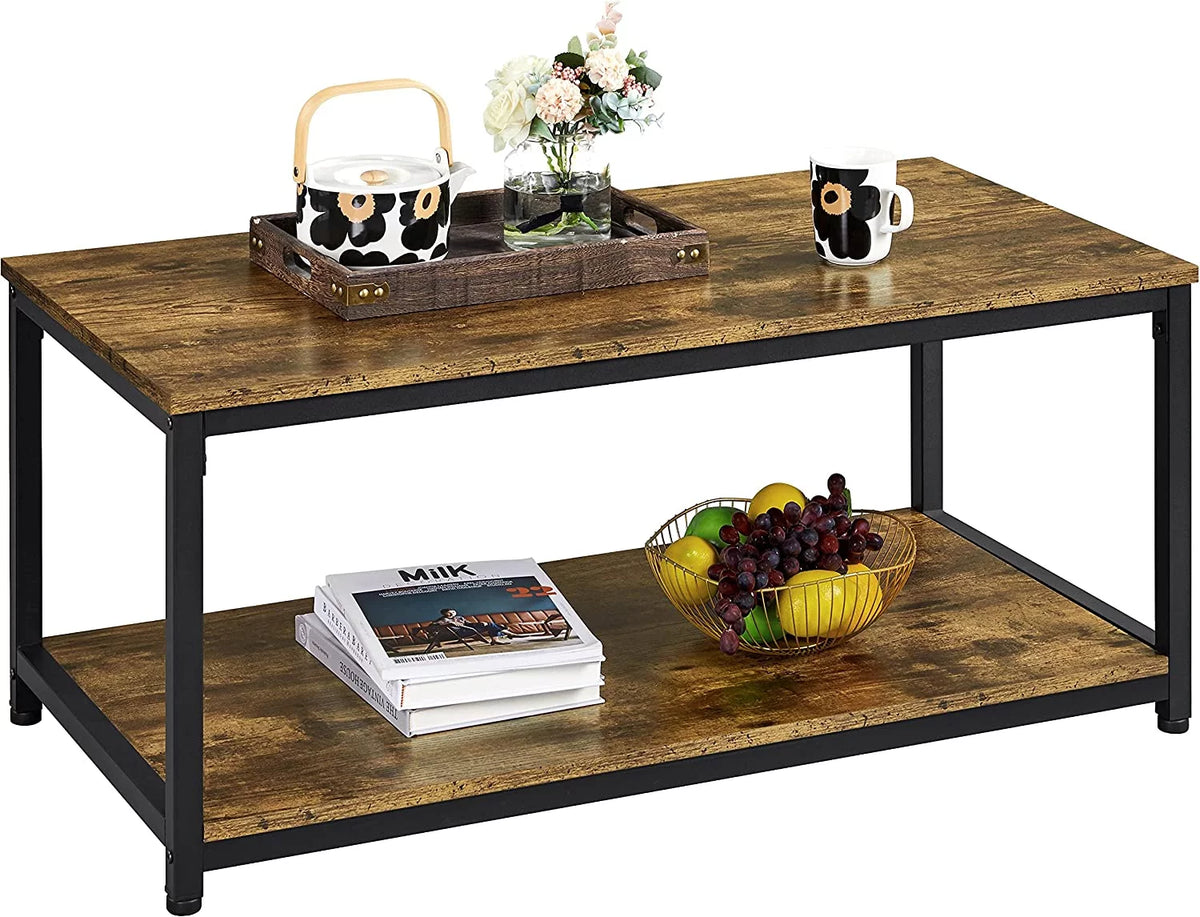 Industrial Coffee Table with Storage Shelf O20588