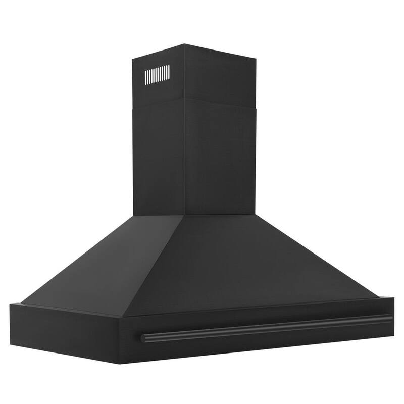 48 in. 700 CFM Ducted Wall Mount Range Hood in Black Stainless Steel G653